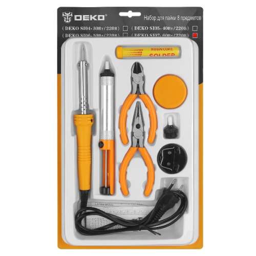 Набор для пайки DEKO SI07 60Вт/220В 8 предметов 065-0567