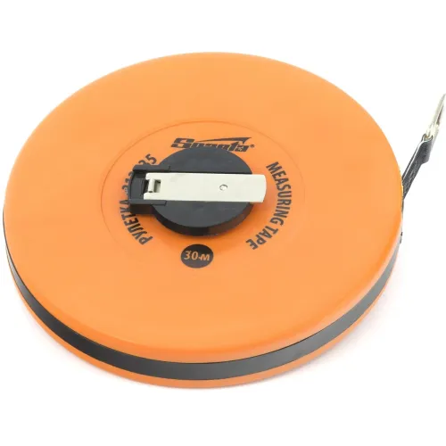 Рулетка геодезическая 30м х 12,5 мм, лента ПВХ, закрытый круглый корпус Sparta 312235