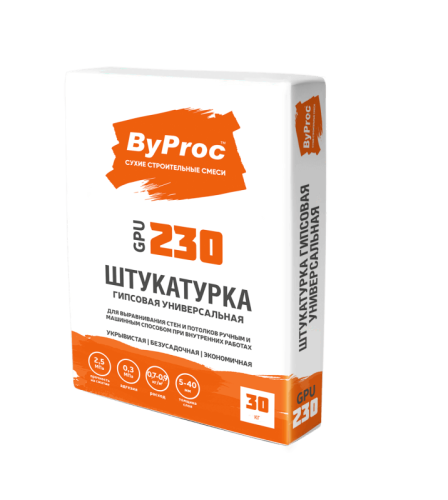 Штукатурка БиПрок GPU-230 универс.гипсовая (30кг)