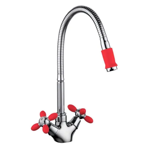 Смеситель для ванны 1/2" м/к гусак АК3871-6 Красный