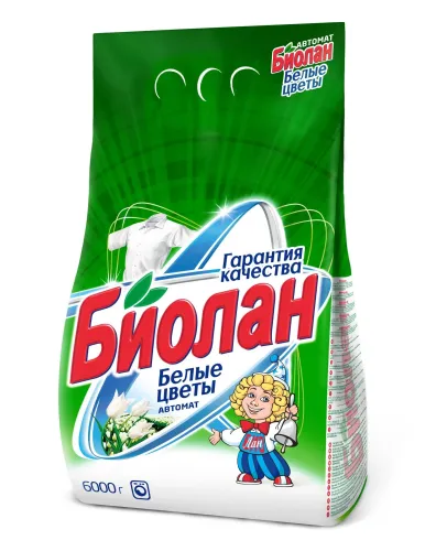 Порошок стиральный БИОЛАН авт. Белые цветы 350гр