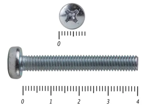 Винт полусф 5*40 (полная резьба) DIN7985 цинк  