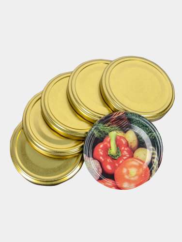 Крышка 6 д/консервирования винтовая "Ассорти" золото Твист-82 