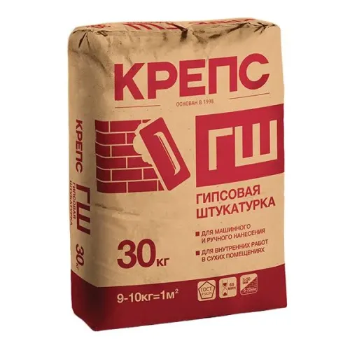 Штукатурка Крепс ГШ гипсовая для внутренних работ 30кг