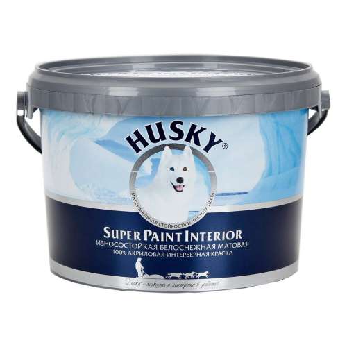 Краска HUSKY Super Interior износост. мат. акрил. интерьер (2,5л)