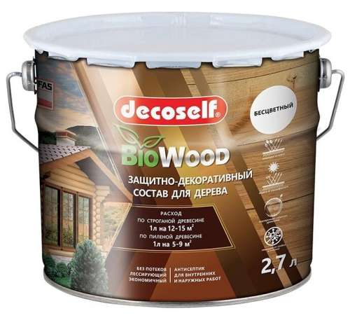 Антисептик ПУФАС лессирующий для дерева ДУБ Decoself 2,7л