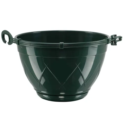 Кашпо подвесное Глория с поддоном 3,3л зеленый (без подвесок)