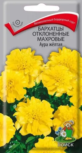 Бархатцы Аура желтая откл. махровые