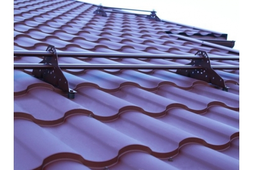 Снегозадержатель трубчатый Стандарт овальный (с креплением) 3,0м 20х40мм RAL 8017 шоколад