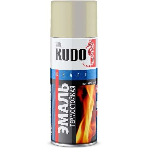 Эмаль 83 аэрозольная термостойкая +800 KUDO Серебристая 520мл